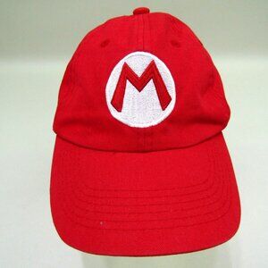VTG Super Mario Hat Adjustable Strap Red "M" OSFA Nintendo Video Game Retro Hat